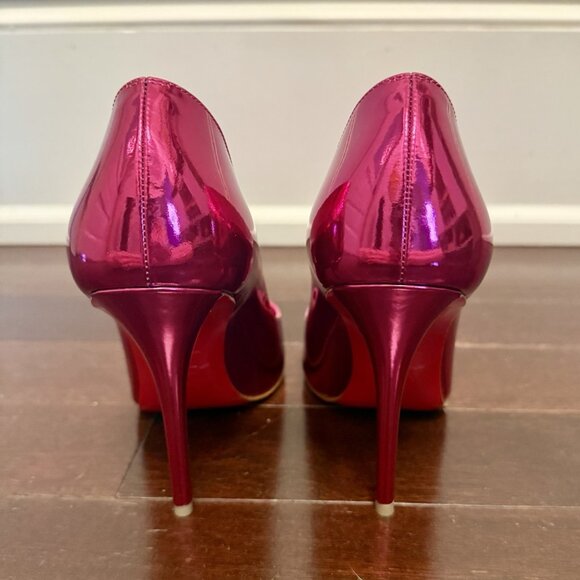 christian louboutin miss z mirror pink leather pumps 100mm - Picture 6 of 9